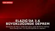 Elazığ'da 3.6 büyüklüğünde deprem meydana geldi