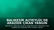 Balıkesir Altıeylül'de Arazide Çıkan Yangın Kontrol Altına Alındı