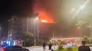 Alanya'da Bir Otelin Çatı Katında Yangın Çıktı