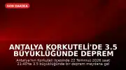Antalya Korkuteli'de 3.5 Büyüklüğünde Deprem Meydana Geldi