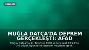 Muğla Datça'da Deprem Gerçekleşti: AFAD ve Kandilli Verileri Paylaşıldı