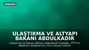 Ulaştırma ve Altyapı Bakanı Abdulkadir Uraloğlu: "PTT'nin elektrikli skuterleri Dünya'nın çevresini 260 kez dolaşacak mesafeye ulaştı"