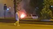 Aydın'ın Efeler İlçesinde Seyir Halindeki Otomobilde Yangın Çıktı