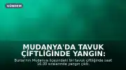 Mudanya'da Tavuk Çiftliğinde Yangın: İtfaiye Ekipleri Müdahale Ediyor