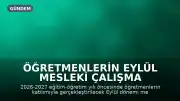 Öğretmenlerin Eylül Mesleki Çalışma Programı 2026: ÖBA Seminerleri Başlıyor