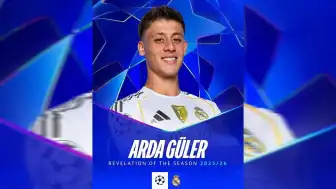 Arda Güler, Şampiyonlar Ligi'nde Sezonun Çıkış Yapan Oyuncusu Seçildi