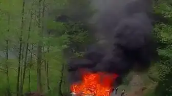 Artvin'de Seyir Halindeki Otomobilde Yangın Çıktı