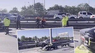 D-100 Karayolu'nda Trafik Kazası: Otomobil Takla Attı