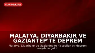 Malatya, Diyarbakır ve Gaziantep'te Deprem Meydana Geldi