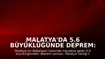Malatya'da 5.6 Büyüklüğünde Deprem: Eğitime 1 Gün Ara Verildi