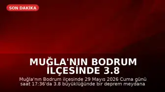 Muğla'nın Bodrum ilçesinde 3.8 büyüklüğünde deprem meydana geldi