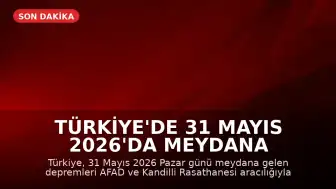 Türkiye'de 31 Mayıs 2026'da Meydana Gelen Depremler AFAD Tarafından Duyuruldu