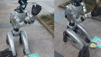 Çin'de İnsansı Robot ile Sokak Performansı: 'Elektrik Parası İçin Bağış' Temalı Gösteri