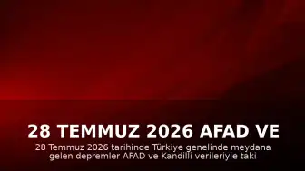 28 Temmuz 2026 AFAD ve Kandilli Son Depremler Listesi: İstanbul, Ankara ve İzmir'de Sarsıntı Oldu mu?
