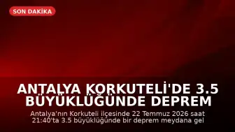 Antalya Korkuteli'de 3.5 Büyüklüğünde Deprem Meydana Geldi