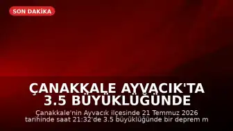 Çanakkale Ayvacık'ta 3.5 Büyüklüğünde Deprem Meydana Geldi