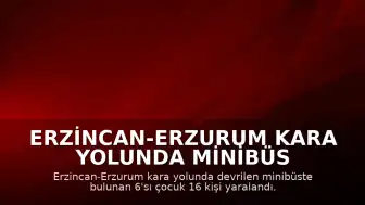 Erzincan-Erzurum kara yolunda minibüs devrildi: 16 yaralı