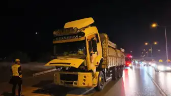 İnegöl'de Freni Patlayan Kamyon Polis Müdahalesiyle Durduruldu
