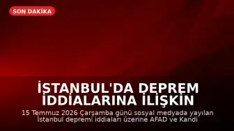 İstanbul'da Deprem İddialarına İlişkin Açıklama: Resmi Kayıtlarda Sarsıntı Tespit Edilmedi