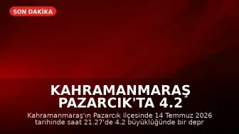 Kahramanmaraş Pazarcık'ta 4.2 Büyüklüğünde Deprem Meydana Geldi