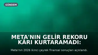 Meta'nın Gelir Rekoru Kârı Kurtaramadı: Hisse Değer Kaybı Yüzde 7'yi Aştı