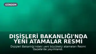 Dışişleri Bakanlığı'nda Yeni Atamalar Resmi Gazete'de Yayımlandı