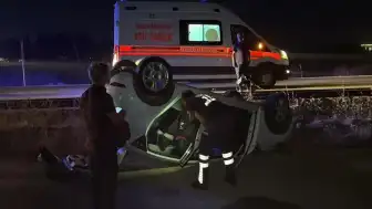 Eskişehir'de Takla Atan Otomobilde Aynı Aileden 2 Kişi Yaralandı