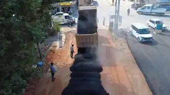 Gülnar'da Sıcak Asfalt Çalışmaları Devam Ediyor