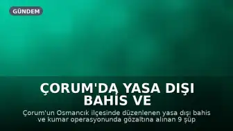Çorum'da Yasa Dışı Bahis ve Kumar Operasyonu: 8 Kişi Tutuklandı