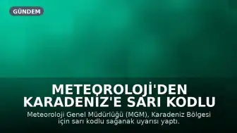 Meteoroloji'den Karadeniz'e Sarı Kodlu Sağanak Uyarısı