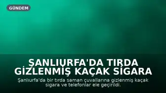 Şanlıurfa'da Tırda Gizlenmiş Kaçak Sigara ve Telefonlara El Konuldu: 2 Şüpheli Tutuklandı