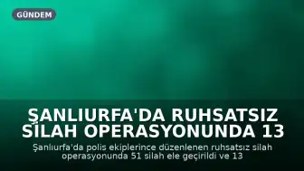 Şanlıurfa'da Ruhsatsız Silah Operasyonunda 13 Gözaltı