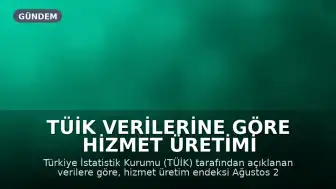 TÜİK Verilerine Göre Hizmet Üretimi Ağustos Ayında Yüzde 2,3 Arttı