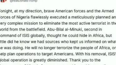 ABD Başkanı Trump: DEAŞ'ın İkinci Komutanı Öldürüldü