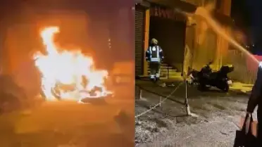 Beyoğlu'nda 'gaza basma' tartışması kundaklamaya yol açtı: 4 motosiklet kül oldu