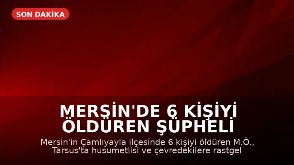 Mersin'de 6 Kişiyi Öldüren Şüpheli İntihar Etti