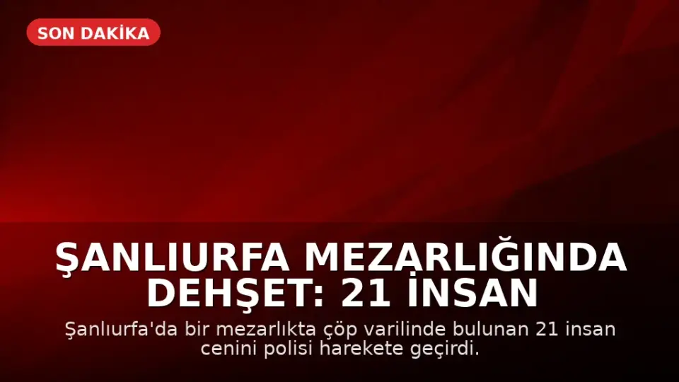 Şanlıurfa Mezarlığında Dehşet: 21 İnsan Cenini Bulundu