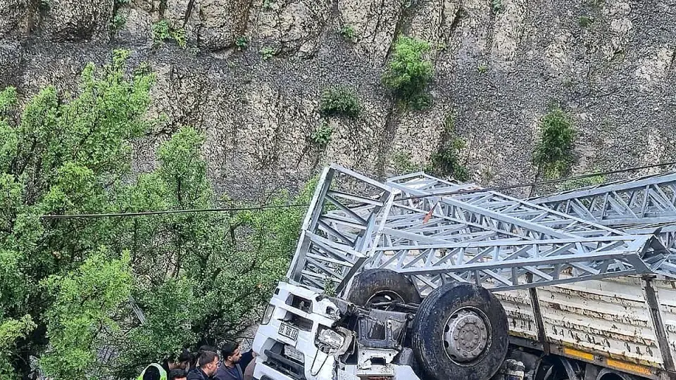 Şırnak'ta Elektrik Direği Taşıyan Kamyon Şarampole Yuvarlandı: 1 Kişi Hayatını Kaybetti