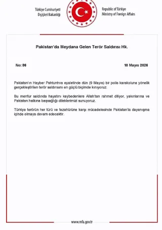 Dışişleri Bakanlığı'ndan Pakistan'daki Terör Saldırısına Kınama