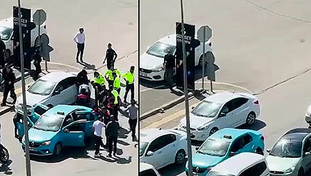 Kız arkadaşı ile taksi sürücüsünü rehin aldı, kovalamaca sonucu yakalandı