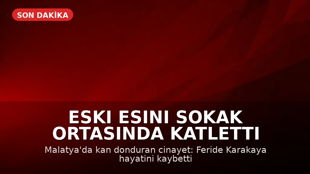 Malatya'da Eski Eş Cinayeti: H.K. Tutuklandı