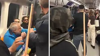Metroda Şampiyonluk Kutlaması Kavgaya Dönüştü: Oklavalı Müdahale Kamerada