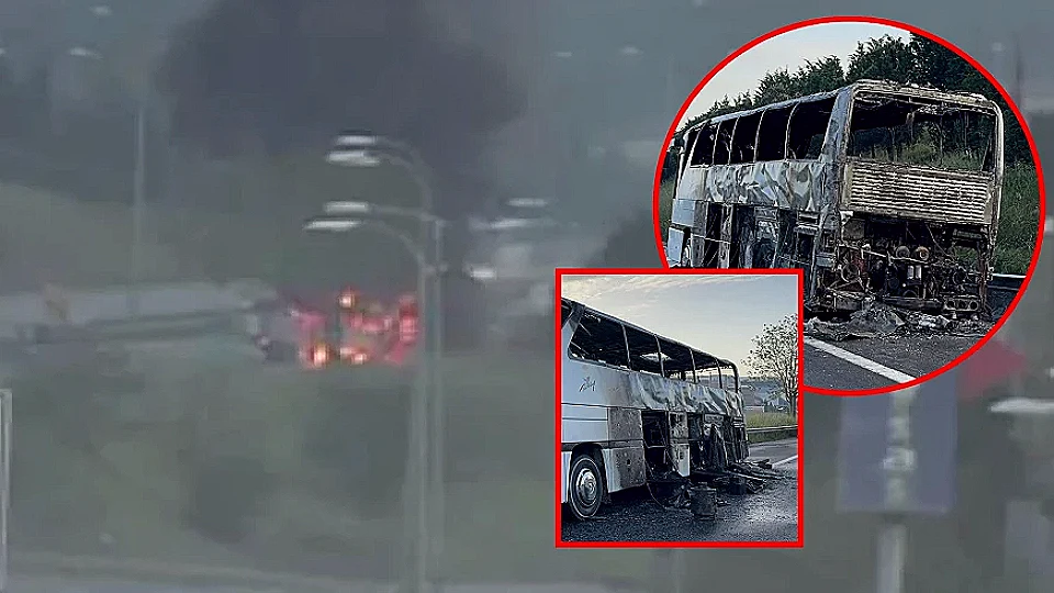 Tuzla TEM Otoyolu'nda Tur Otobüsünde Yangın: 43 Yolcu Kurtarıldı