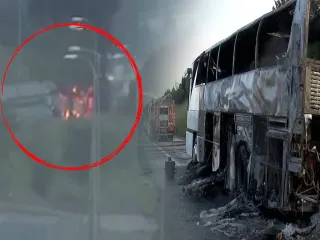 Tuzla'da Tur Otobüsü Motor Kısmından Alev Aldı: 43 Yolcu Tahliye Edildi